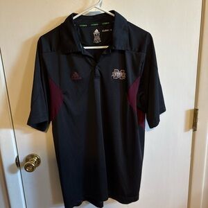 Mississippi State Adidas Men's Black and Maroon Polo Shirt